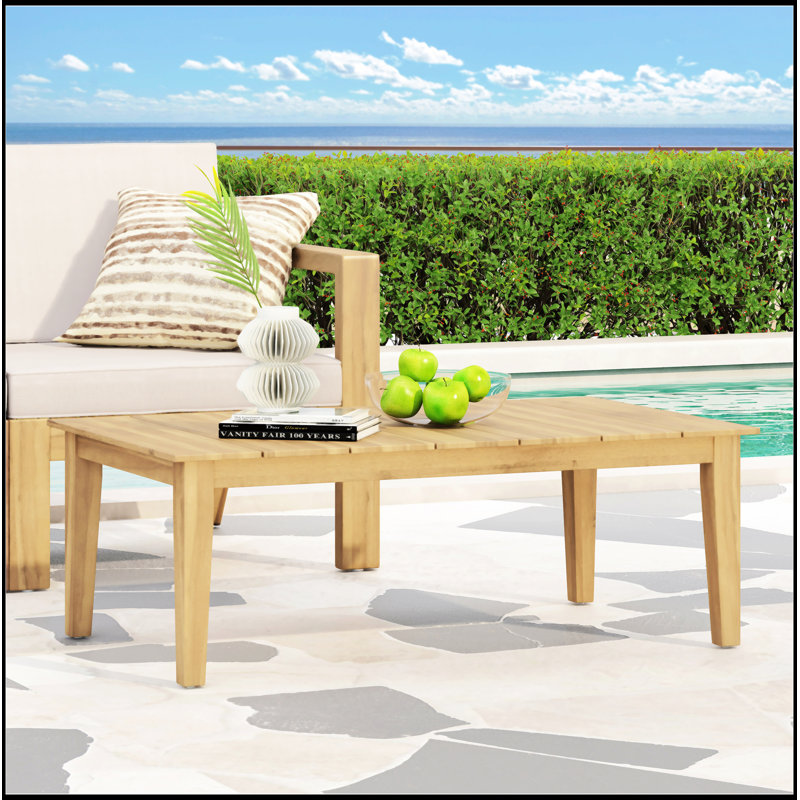 Millwood Pines Acacia Wood Outdoor Coffee Table Wayfair